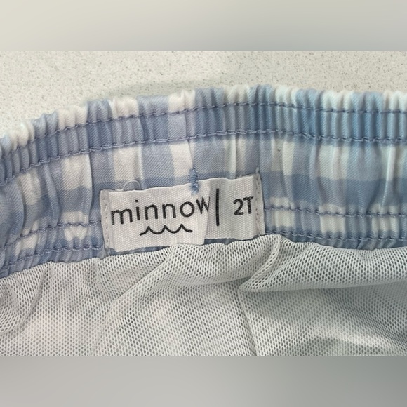 Minnow oasis blue gingham boys swim trunks / boardies EUC - Picture 3 of 4